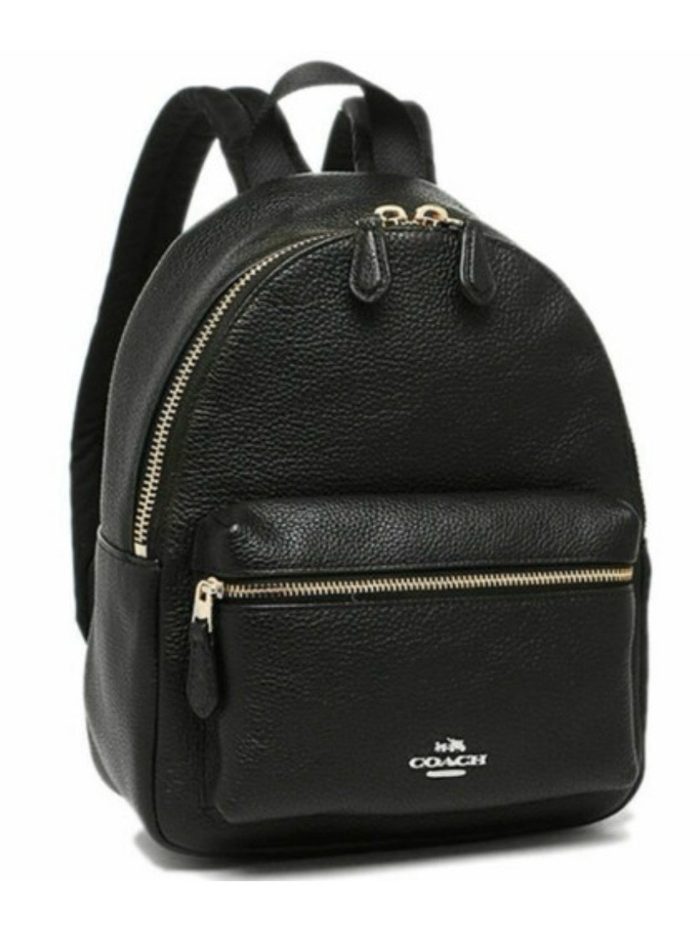 Coach Black Leather Mini Backpack with Gold Hardware - Picture 2 of 14